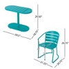SKRAN Set of 3 Outdoor Patio Bistro, Retro Metal Bistro Table and Chairs Set of 2, Waterproof Cafe Table Set for Indoor,Outdoor,Balcony - 3 of 4