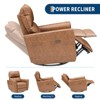Power Recliner Chair Swivel Glider Upholstered Faux Leather Nursery Rocker Reclining Sofa Chair with Charging Port, Curved Armrests & Padded Backrest - 4 of 4