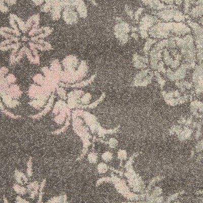 Elegant Floral Lattice Grey/Pink Synthetic Area Rug 5'3" x 7'3"