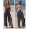 EXLURA Overalls Women Loose Fit Denim Bib Baggy Overall Jumpsuit Straight Wide Leg Adjustable Jean Pants Fashion - 3 of 4