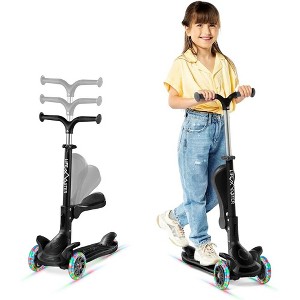 Lifemaster Kids Scooter – Foldable Seat – LED Wheel Lights Illuminate When Rolling – Children and Toddler 3 Wheel Kick Scooter - 1 of 4