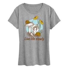 Women's - Instant Message - Live Life Slowly Short Sleeve Graphic T-Shirt - 1 of 4