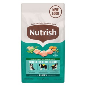 Nutrish Puppy Real Chicken & Brown Rice Flavor Recipe Whole Health Blend Dry Dog Food - 1 of 4