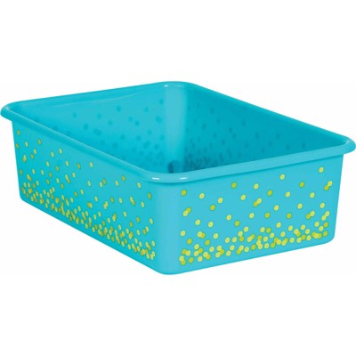 Teacher Created Resources Teal Confetti Large Plastic Storage Bin (Pack of 2)