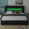 Queen Size Upholstered Platform Bed with LED Headboard - 2 of 4