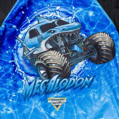 Monster Jam Megalodon Little Boys Rash Guard and Swim Trunks Outfit Set Blue 6 — фото 6