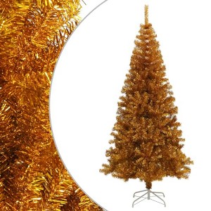 vidaXL 8ft Gold Artificial Christmas Tree with Steel Stand - Sturdy, Reusable, PET Material, - 1 of 4
