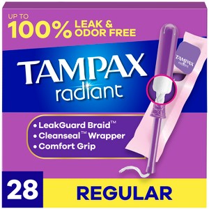 Tampax Radiant Tampons Regular Absorbency - Unscented - 1 of 4