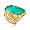 Ross-Simons Italian Tagliamonte Blue Venetian Glass Angel Ring in 18kt Gold Over Sterling - 3 of 4