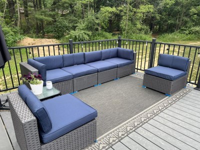 7pc Outdoor Rattan Wicker Furniture Set - Captiva Designs : Target