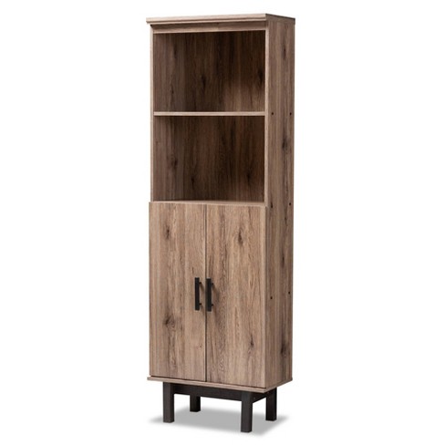 4-shelf With Storage Cabinet Light Oak Finish Bookcase - 73