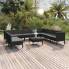 vidaXL Garden Lounge Set Patio Sectional Sofa Couch Outdoor Poly Rattan Black - 2 of 4