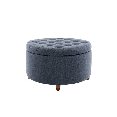 Large Round Tufted Storage Ottoman With Lift Off Lid - Wovenbyrd : Target