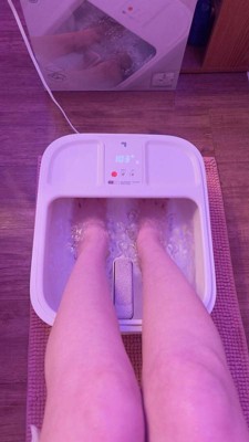 Sharper Image Hydro Spa Plus Foot Bath Massager, Heated with Rollers & LCD Display, White