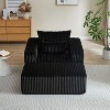 CENGHU Corduroy Upholstered Sofa Couch, Bean Bag Chair, Sponge Sectional Sofa Lounge Chair with Ottoman, Single Sofa Sleeper Chair - 3 of 4