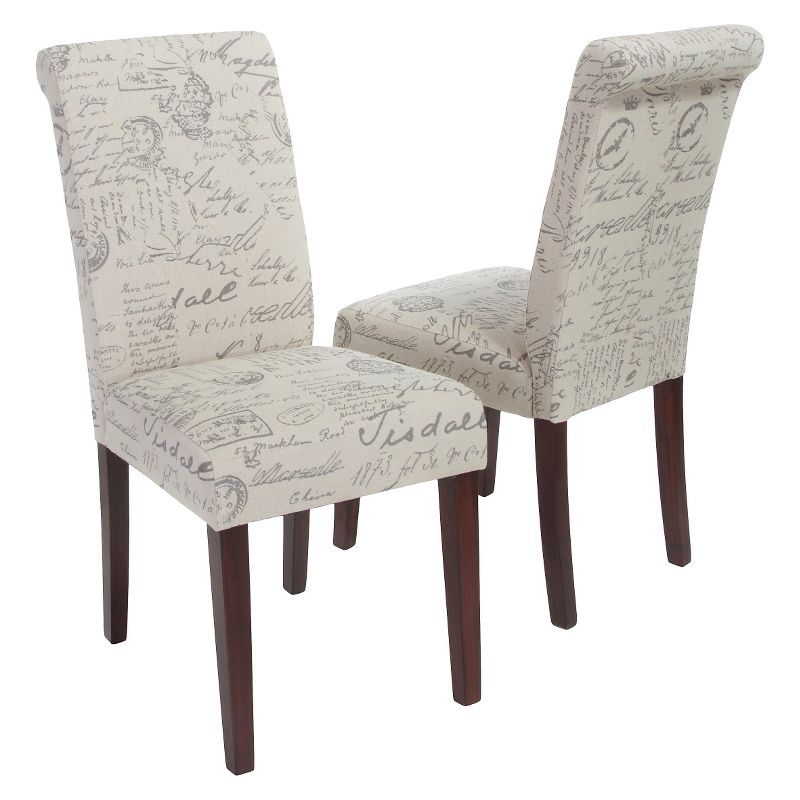 Set of 2 French Handwriting Linen Dining Chair Beige - Christopher Knight Home, 1 of 6