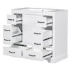 NicBex 36'' Bathroom Storage Cabinet with Sink, Bathroom Vanity, 1 Spacious Cabinet Door with Adjustable Shelf, 6 Drawers for Bathroom, White - 3 of 4