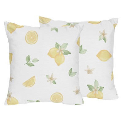 Set of 2 Lemon Decorative Accent Throw Pillows - Sweet Jojo Designs