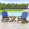 Malibu 3pc Outdoor 2 Seater Acacia Wood Chat Set with Cushions - Navy/Natural - Christopher Knight Home - 2 of 4