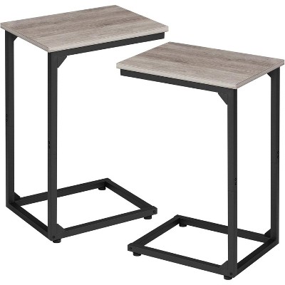 C Shaped coffeeTable, End Tables Living Room Set of 2, Slide Under Couch Table for Sofa, Small Space