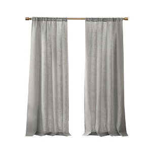 Kyler Linen Blend Light Filtering Curtain Panel Pair - 1 of 4