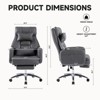 SKRAN Swivel Ergonomic Office Chair, Technology Leather High Back Office Chair with Lumbar Support Headrest, 155° Reclining Computer Chair - 3 of 4