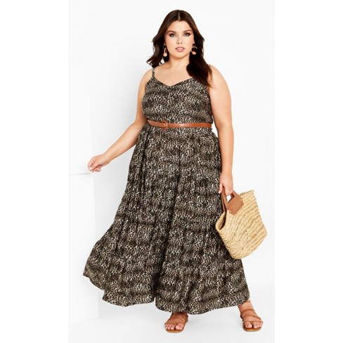 Women's Plus Size Aylin Maxi Dress - taupe | CITY CHIC - image 1 of 4