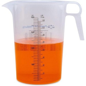 JDICTION 128oz Gallon Measure Pitcher With Conversion Chart, Food Grade For Lawn Chemicals Pool Ag Lye Motor Oil, Made In USA - 1 of 3