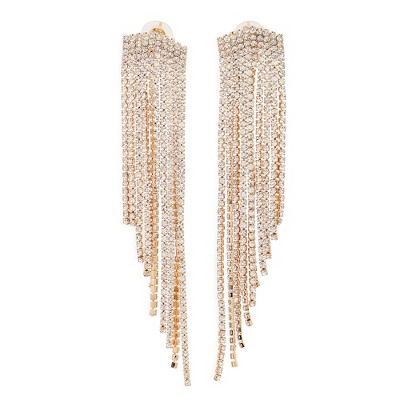 SOHI Women's Silver  Bling Cluster Drop Earrings