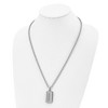Black Bow Jewelry Men's Stainless Steel & Black CZ Two Tone Dog Tag Necklace, 24 Inch - 3 of 4