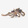 Anna-Kaci Elegant Rose Gold Floral Brooch with Purple Crystal Rhinestone Accents - 2 of 4