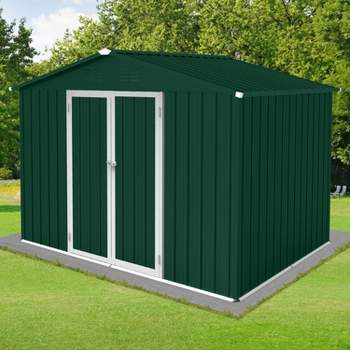 6x8ft Metal Garden Sheds, Outdoor Storage Shed with Lockable Doors - The Pop Home