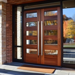 Modern Satin Flat Push Pull Door Handle – Long Stainless Steel Handle for Glass, Barn, Shower, or Wooden Doors – Contemporary Entry Door Design - 1 of 4