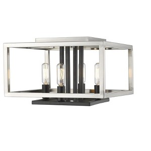 Z-Lite Quadra 4 - Light Flush Mount in  Brushed Nickel/Black - 1 of 3