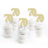 Big Dot of Happiness Gold Glitter 70 - No-Mess Real Gold Glitter Dessert Cupcake Toppers - 70th Birthday Party Clear Treat Picks - Set of 24 - 2 of 4