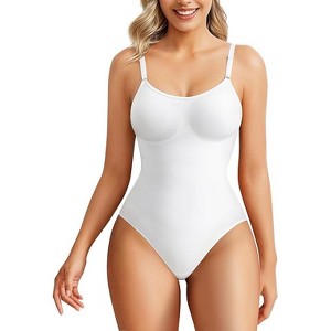 NEBILITY Shapewear Bodysuit for Women Tummy Control Body Shaper Seamless Sculpting Snatched Waist Trainer Body Suit - 1 of 4