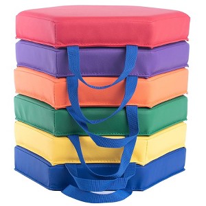 Bintiva Color Coded Vinyl Floor Cushions, Hexagon, Set of 6 - 1 of 4