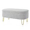 CAVINAS 34.75" Oval Ottoman with Storage,Storage Ottoman with Metal Legs,Storage Bench for Living Room,Bedroom End of Bed - 2 of 4