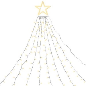 MOVSSOU Christmas Lights Outdoor Star Waterfall Tree Lights 10ft 344ct - 1 of 4
