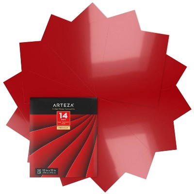 Arteza Heat Transfer Vinyl, Red, 10"x12" Sheets - 14 Pack (ARTZ-9208)