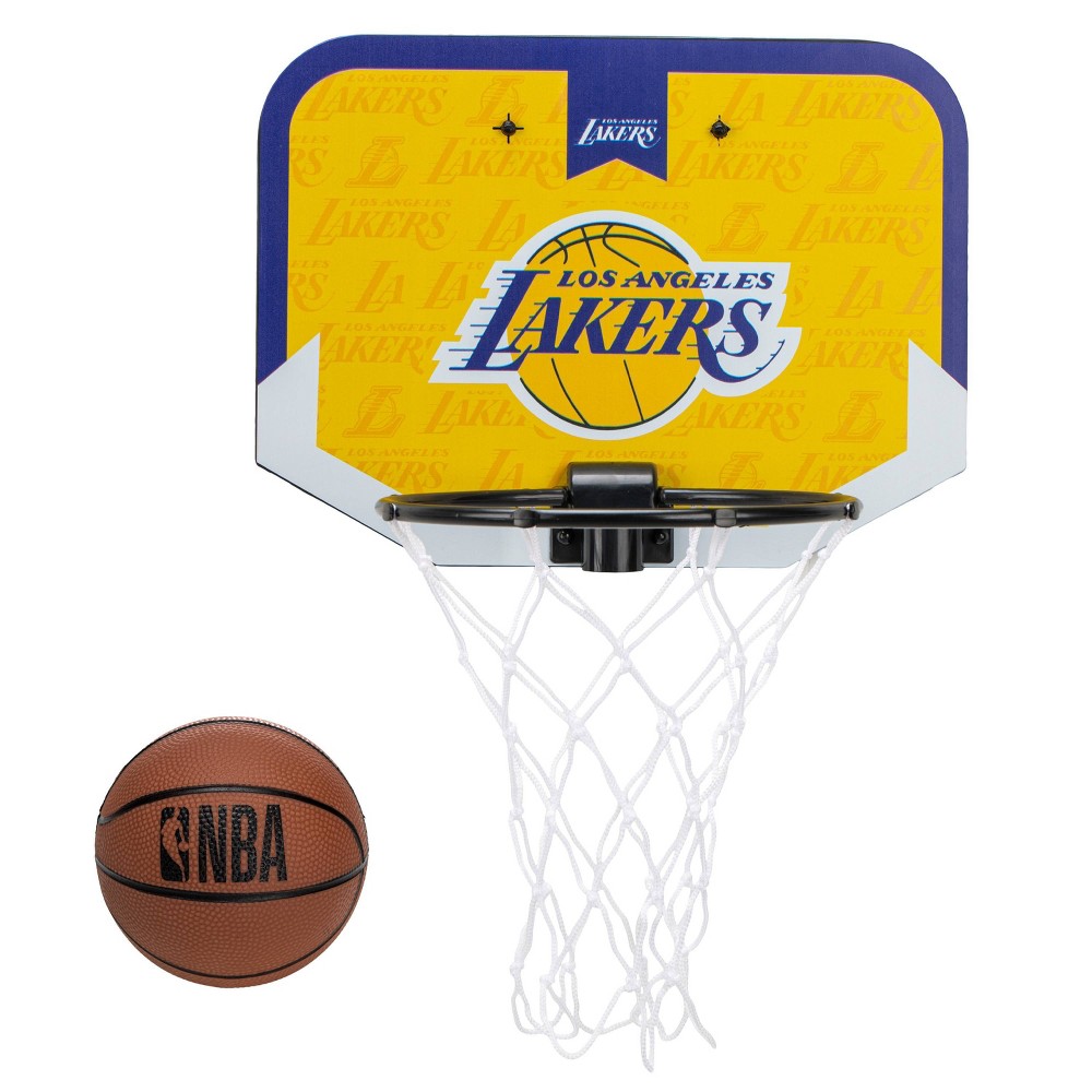 NBA Los Angeles Lakers Over The Door Hoop: Toy Basketball Set for Ages 3+