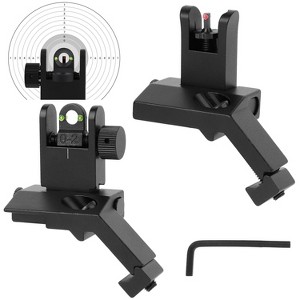 iMountek"45° Offset Flip-Up Fiber Optic Tactical Sights with Red/Green Dots for Picatinny/Weaver Rails"Black - 1 of 4