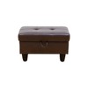 DOMETOUR Modern Faux Leather Ottoman for Living Room Brown - 3 of 4