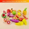 35PCS Wooden Food Kitchen, Pretend Cutting with Tray, Dishes - Great Christmas Birthday Gift - 2 of 4