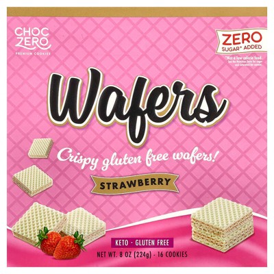 ChocZero, Premium Cookies, Wafers, Strawberry, 16 Cookies, 8 oz
