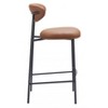 Barstool – 39" H, Brown Faux Leather – Powder Coated Steel Frame (Set of 2) – Zuo Modern - 2 of 4