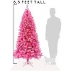 Perfect Holiday 6.5' Pink & Silver Christmas Tree with Metal Stand - 4 of 4