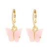 14K Gold and Lab Created Opal Butterfly Drop Earring - 3 of 4