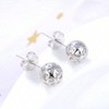 Bohemian 925 Sterling Silver Earrings - 7mm Hollow Ball Pendant, 24k Gold Plated Studs, Fine Jewelry Gift - 4 of 4
