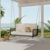 SKRAN 51.6" L  Woven Rope Outdoor Swing Lounger, Hanging Porch Swing Sofa with Soft Cushions 2-Seats for Patio,Courtyard and Balcony - 2 of 4